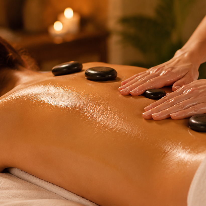 Hot-Stone Massage für tiefe Entspannung & Wohlbefinden Hot-Stone Massage mit tiefenwirksamer Wärme bei Wasana Thai Massage in Kelmis
